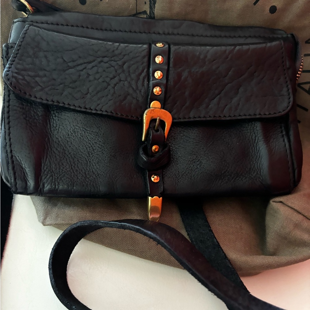 Campomaggi Black Leather Crossbody Bag - New without Tags
